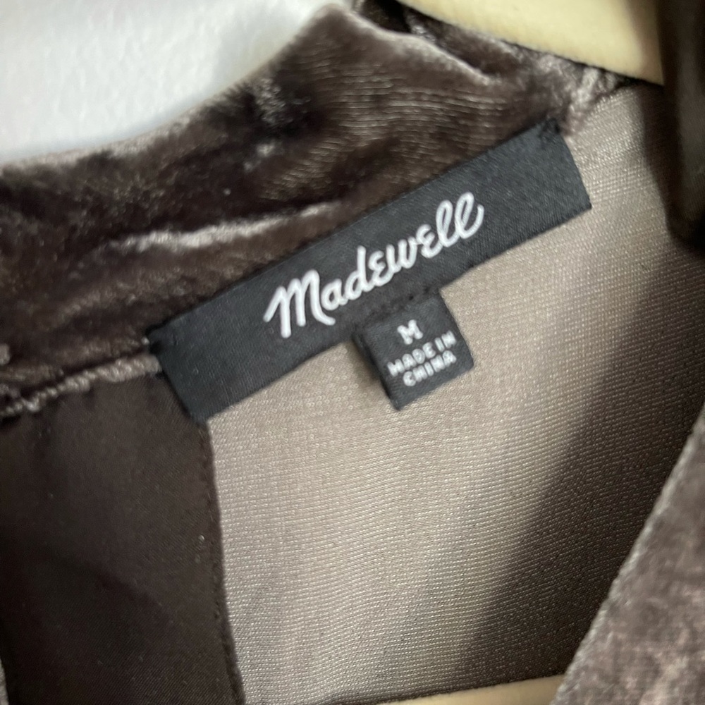 Madewell Velvet Choker Top in gunmetal - Picture 5 of 7
